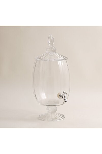 LA MESA clear glass with a silver color spigot beverage dispense 6.5L