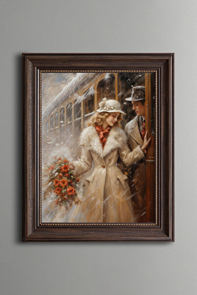 epiqart Dragoste pe tren - Cadru cu model vintage