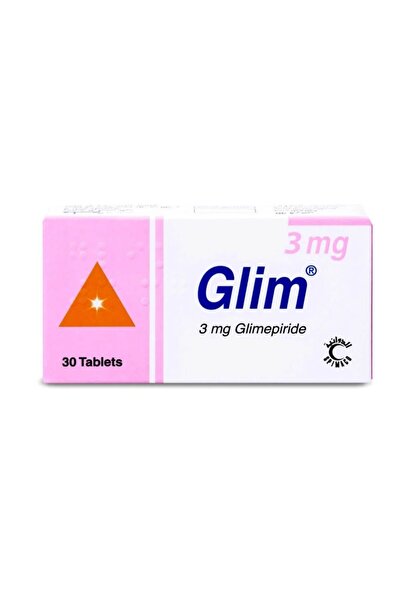 SPIMACO جليم 3 مجم 30 قرص Glim 3 mg glimepiride Tablets × 30