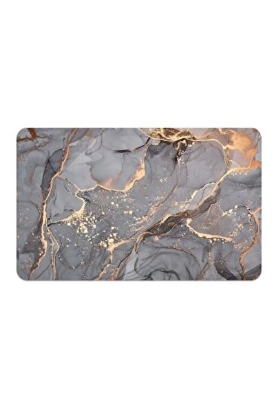 OEM Universal bathroom mat, Silicon foam and Diatom, Absorbent, Non-slip, 40x60 cm, Gray with Gold accen