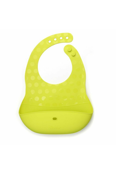 bblüv Set 2 bavete portabile, Bbluv, Poket, Cu lingurita inclusa, Fara BPA, Lime/Grey