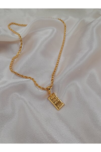 IŞILDAGOLD 22 Ayar Altın Kaplama Külçe Kolye Ucu (Zincirsiz)