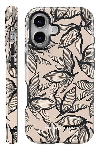 WANNA PROTECT حافظة هاتف iPhone 16 مزدوجة الطبقات ممتصة للصدمات باللون الأسود اللامع الممتاز PROTECT