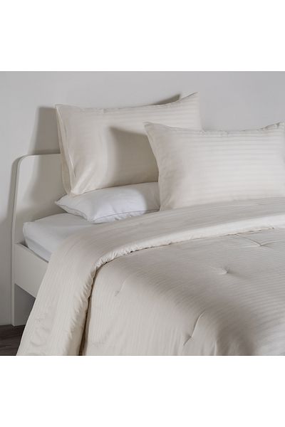 AMBRA 3Pcs cotton comforter set 160*240 cm, vanilla