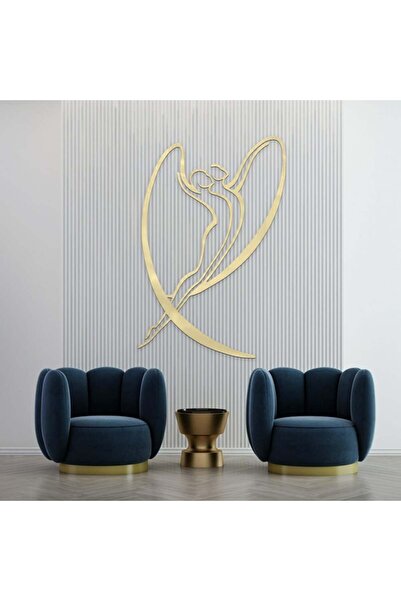 Marktna لوحة اكريلك ذهبي مودرن بنقشة امرأة رقص