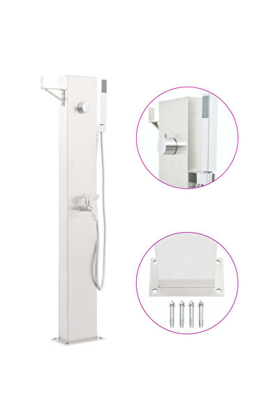 vidaxl صنبور دش الحديقة 110 سم من الفولاذ المقاوم للصدأ