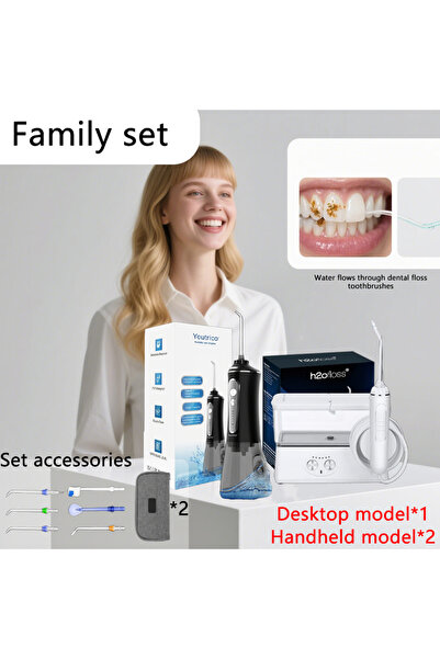 Youtrico مجموعة العناية بالفم المدمجة h2ofloss (3 قطع): 1 مجرفة مياه للأسنان ...