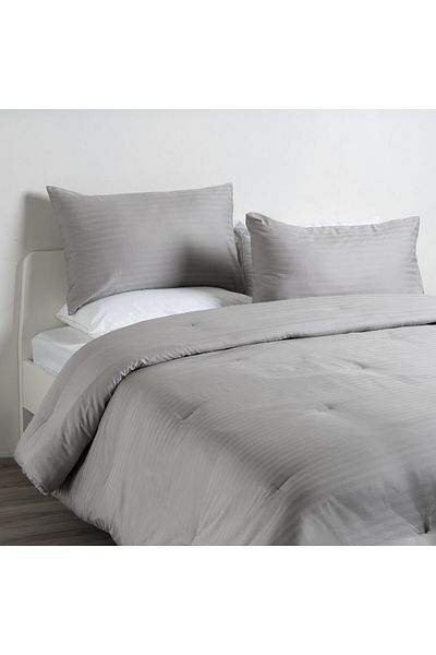 AMBRA 3pcs cotton comforter set 160*240 cm, grey