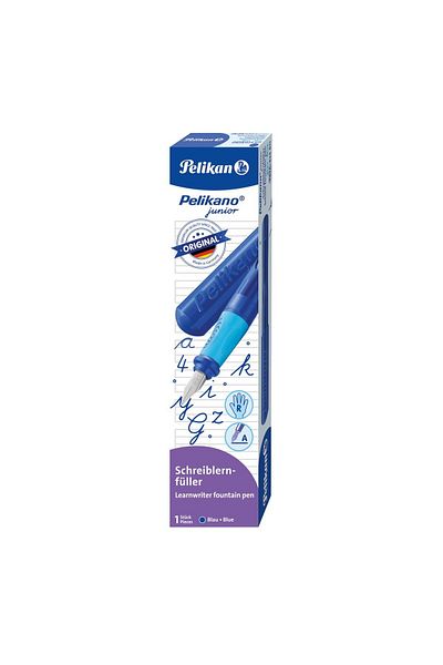 Pelikan Stilou Pelikano Junior, peniță A, mâner ergonomic, pentru dreptaci, culoare albastră, material rășină,