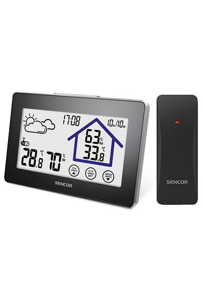 Sencor Stație meteo SWS 2999, afișaj LCD, măsurare temperatură și umiditate internă/externă