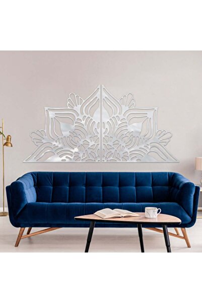 Marktna لوحة اكريلك فضي بنقشة زخرفة مانديلا