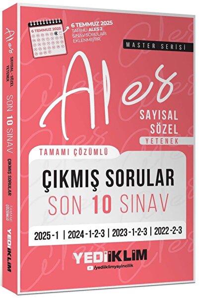 Yediiklim Yayınları ALES Master Serisi Sayısal Sözel Yetenek Tamamı Çözümlü S...
