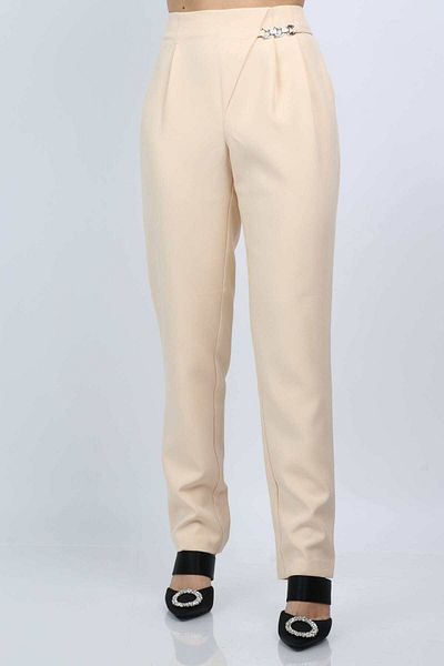 Nichii Women's High-Waist Classic Pants with Waist Tie and Long Loops