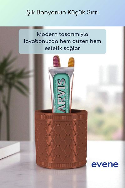 Evene Θήκη οδοντόβουρτσας Βάση οδοντόβουρτσας Βάση οδοντόβουρτσας Σκούρο καφέ Χρώμα Μοντέλο 87