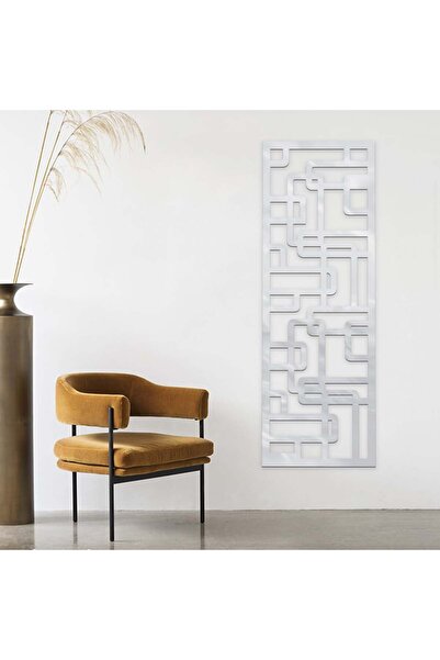 4gdran منحوتة اكريلك فضي بنقشة فن تجريدي