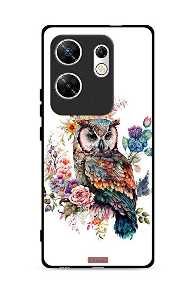 Tolwak غطاء حماية لهاتف Infinix Zero 30 4G بتصميم بومة فنية تجريدية