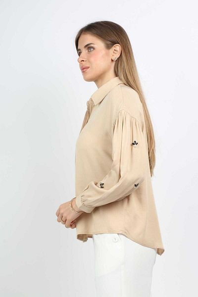 Nichii Women's Long Puff Sleeve Oversized Shirt