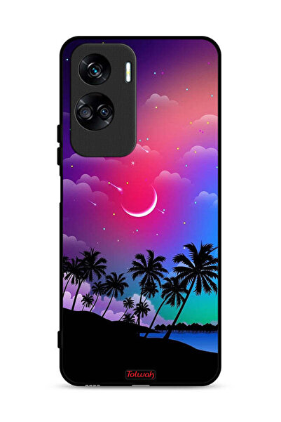 Tolwak غطاء حماية لهاتف Honor 90 Lite 5G بنقشة قمر في الليل