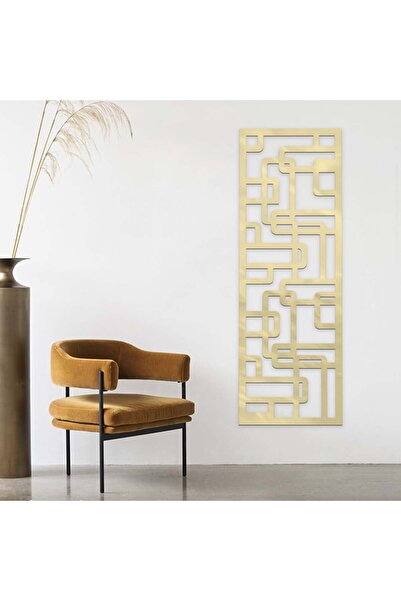 4gdran Golden acrylic sculpture with an abstract art pattern