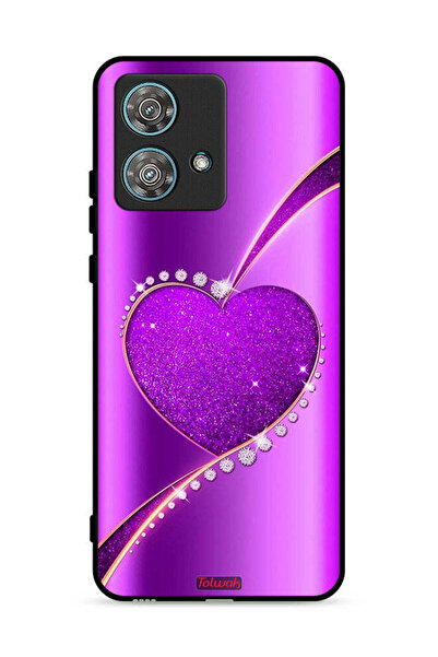 Tolwak غطاء حماية لهاتف موتورولا إيدج 40 نيو 5G بنقشة قلب لامع