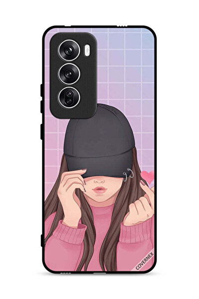 Covernex غطاء حماية لهاتف Oppo Reno12 5G بطبعة قبعة سناب لوف جيرل