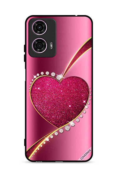 Covernex Motorola Moto G24 4G Protective Case Cover Diamond Glitter Heart