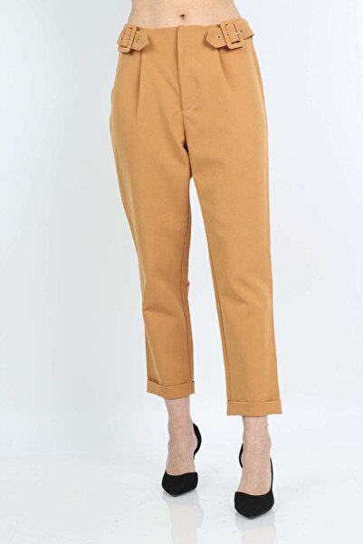 Nichii بنطلون نسائي كلاسيكي واسع الساق بخصر عالٍ