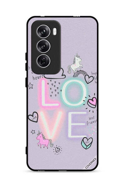 Covernex غطاء حماية Oppo Reno12 5G بتصميم قلب جميل ووحيد القرن