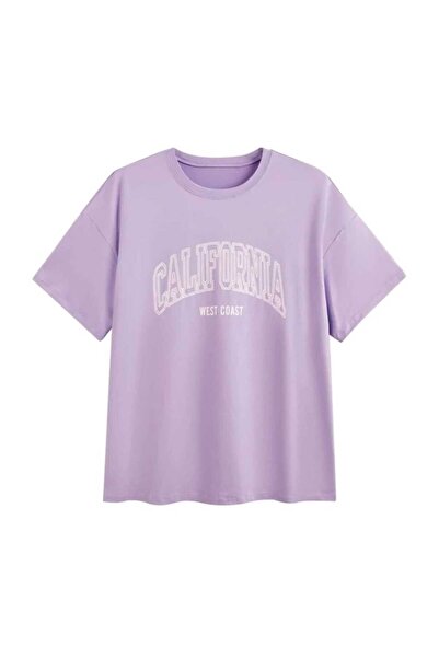Harajuku Style أرجواني كاليفورنيا مطبوع كبير الحجم للجنسين