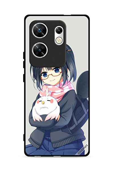 Covernex غطاء حماية لهاتف Infinix Zero 30 4G، رسم فتاة تحمل حيوانًا أليفًا