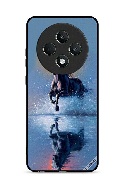 Covernex جراب حماية لهاتف Oppo Reno12 F 4G، رسم حصان يركض في الماء