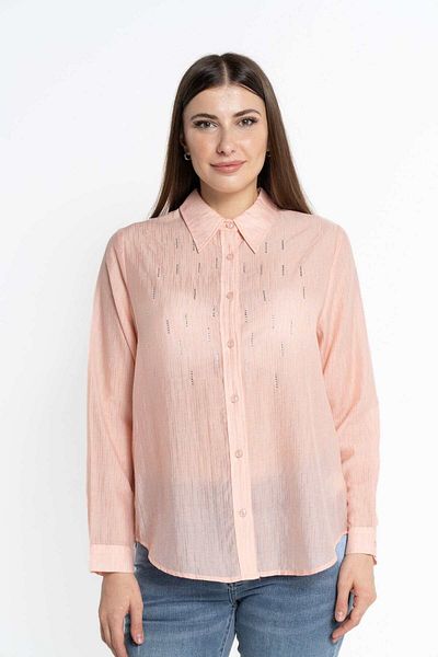 Nichii Women’s Long Sleeve Shirt Embellished with Rhinestones and Front Buttons