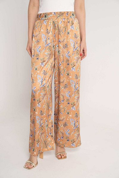 Nichii High-Waisted Floral Wide-Leg Pants with Pockets