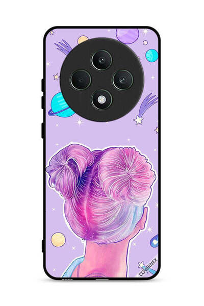 Covernex غطاء حماية لهاتف Oppo Reno12 F 5G برسومات فتاة ونجوم الفضاء