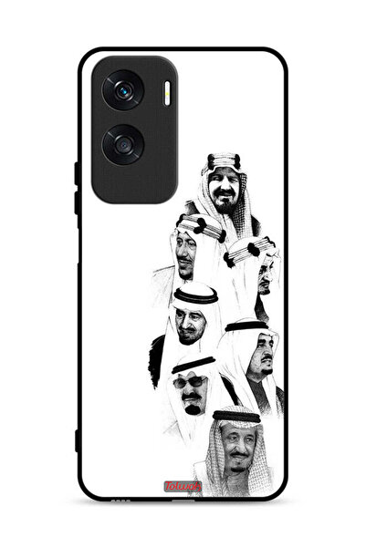 Tolwak غطاء حماية لهاتف Honor X50i 5G، فن ملوك السعودية، أبيض وأسود