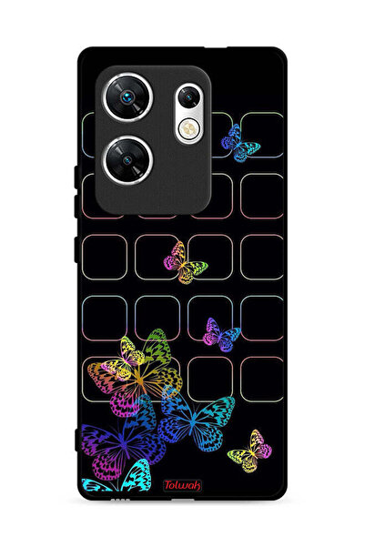 Tolwak غطاء حماية لهاتف Infinix Zero 30 4G بنقشة فراشات ملونة