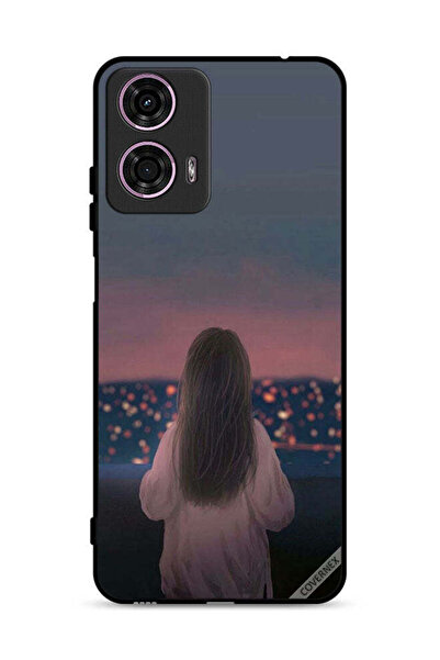 Covernex غطاء حماية لهاتف موتورولا موتو جي 24 4G بنقشة فتاة واقفة