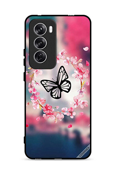 Covernex غطاء حماية لهاتف Oppo Reno12 5G بتصميم فراشة وحلقة زهور