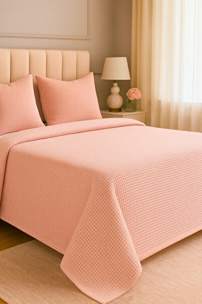 Formeya Renkli Gofret Desen Çift Kişilik Pike Yatak Örtüsü Otel Pike 200x230 cm