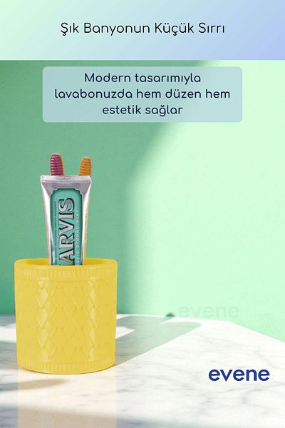 Evene Θήκη οδοντόβουρτσας Βάση οδοντόβουρτσας Βάση οδοντόβουρτσας Ανοιχτό κίτρινο χρώμα Μοντέλο 87