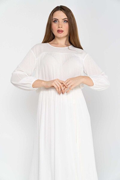 Nichii Women's Long Sleeve Blouse with Pleats at the Chest