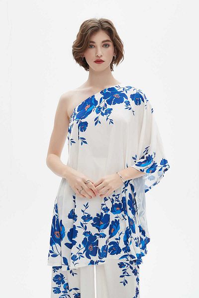 Nichii One-Shoulder Floral Women's Blouse