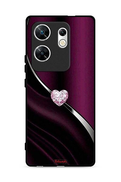 Tolwak غطاء حماية لهاتف Infinix Zero 30 4G بتصميم قلب ماسي