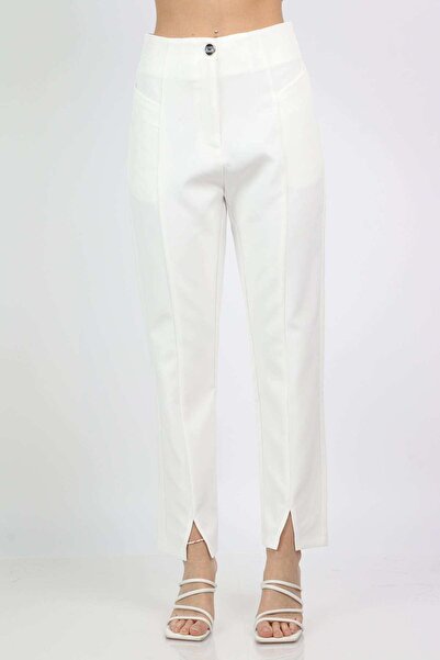 Nichii بنطلون نسائي كلاسيكي طويل بسحاب وأسفل مفتوح