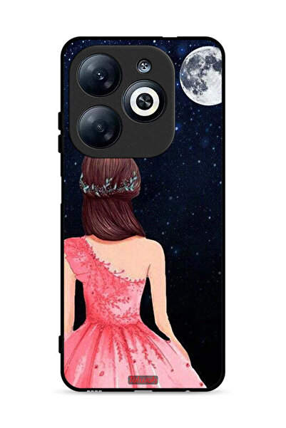 Tolwak غطاء حماية لهاتف إنفينيكس سمارت 8 4G برسومات فتاة وقمر