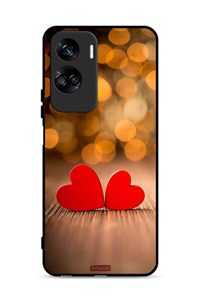 Tolwak غطاء حماية لهاتف Honor 90 Lite 5G بتصميم قلبين جميلين