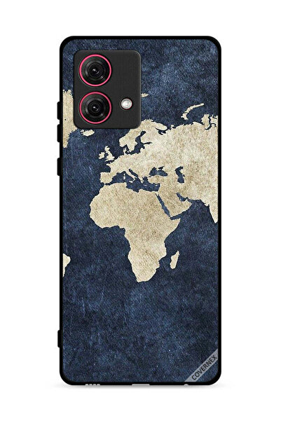 Covernex غطاء حماية لهاتف موتورولا موتو جي 84 5G بنقشة خريطة على الجينز
