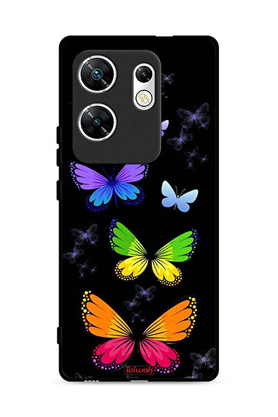 Tolwak غطاء حماية لهاتف Infinix Zero 30 4G بنقشة فراشات ملونة