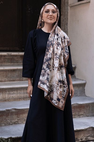 Oxygen Scarfs Şal din mătase din bumbac cu model Mystic Bloom