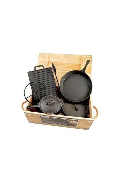 Perfect Home Set pentru gatit cu ceaun, gratar, tigaie, oala, fonta, 6 piese, Perfect Home